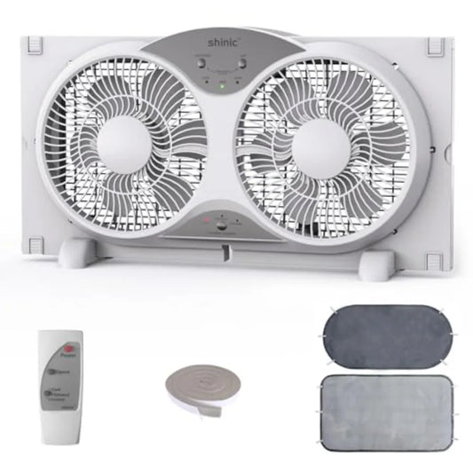 Twin Window Fan For Bathroom And Kitchen Quiet Reversible Airflow