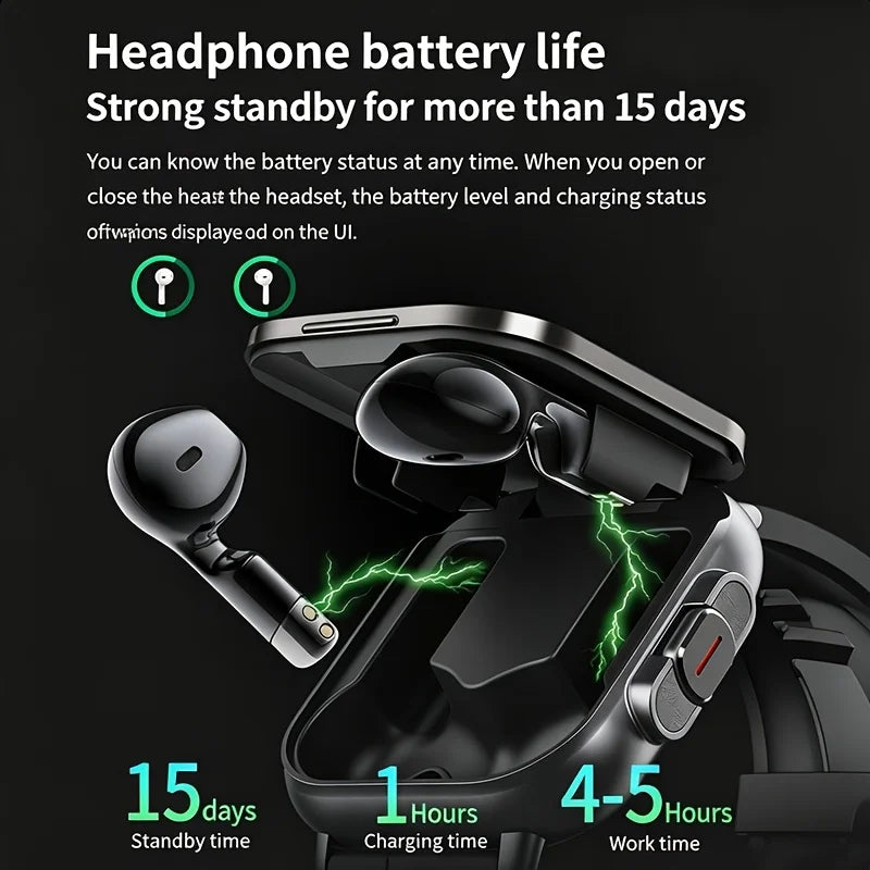 ERUN Smartwatch With Wireless Earphones Touchscreen And Fitness Tracking