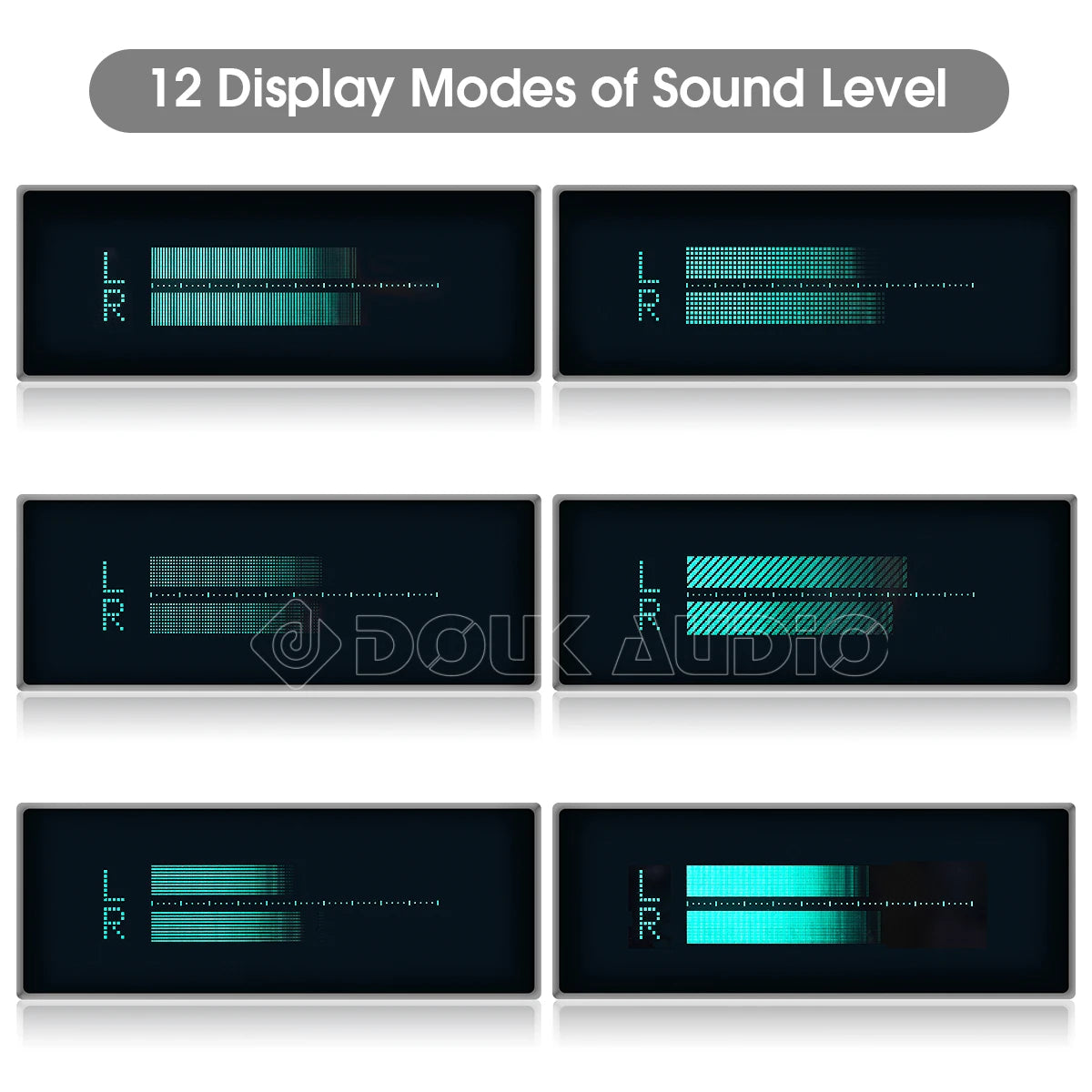 Stereo VFD Music Spectrum Sound Level Indicator Display Home Decor Clock Microphone+Line Audio VU Meter Dot Matrix