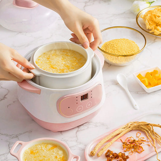 Romellar Mini Rice Cooker Electric Stew Pot Anti Dry Burn