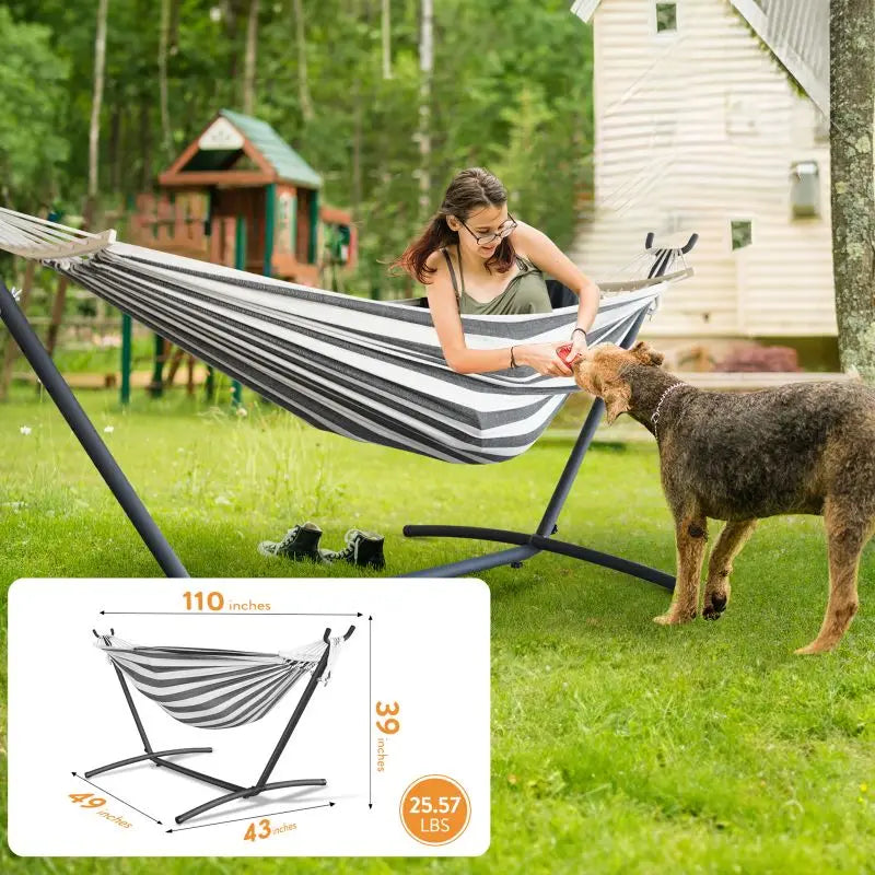Gyroor Adjustable Stand Hammock 600 Lb Capacity For Outdoor Relaxation