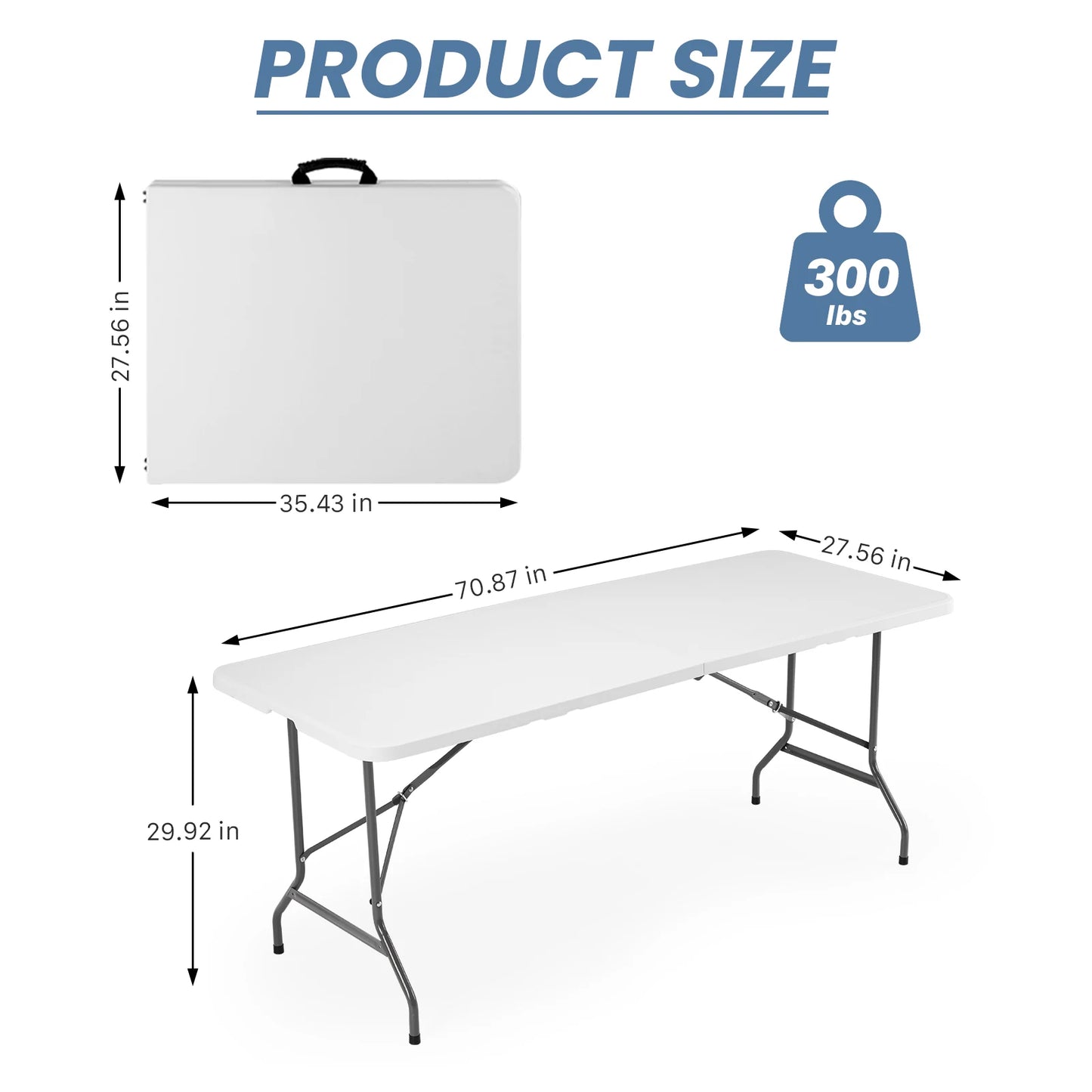 JHK Portable Foldable Outdoor Camping Table With Carrying Handle