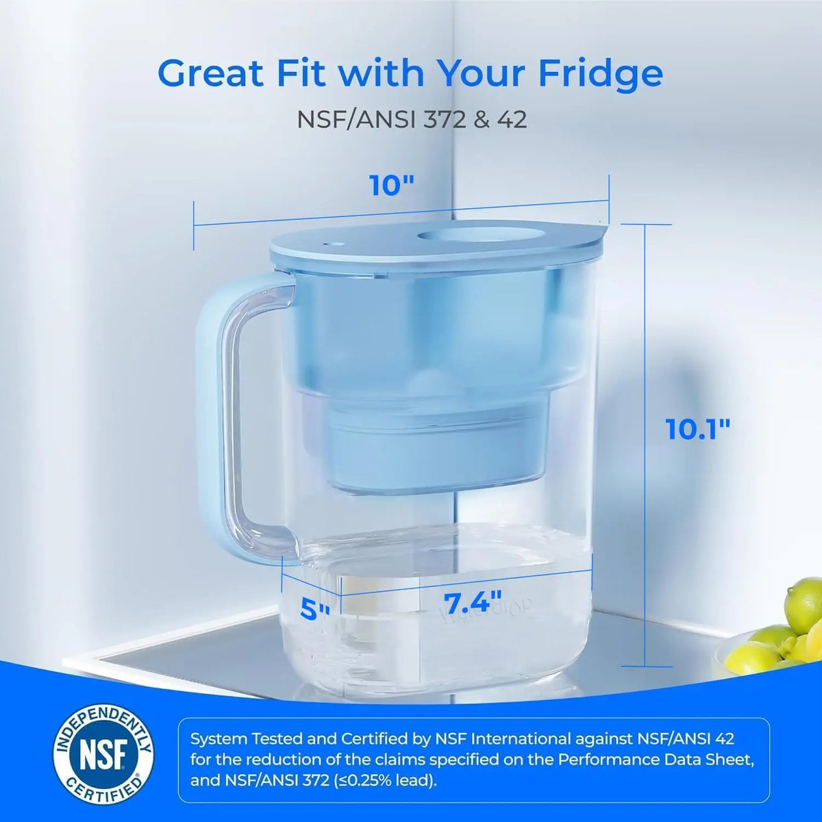 Waterdrop Water Filter Pitcher with Two Long Life Filters