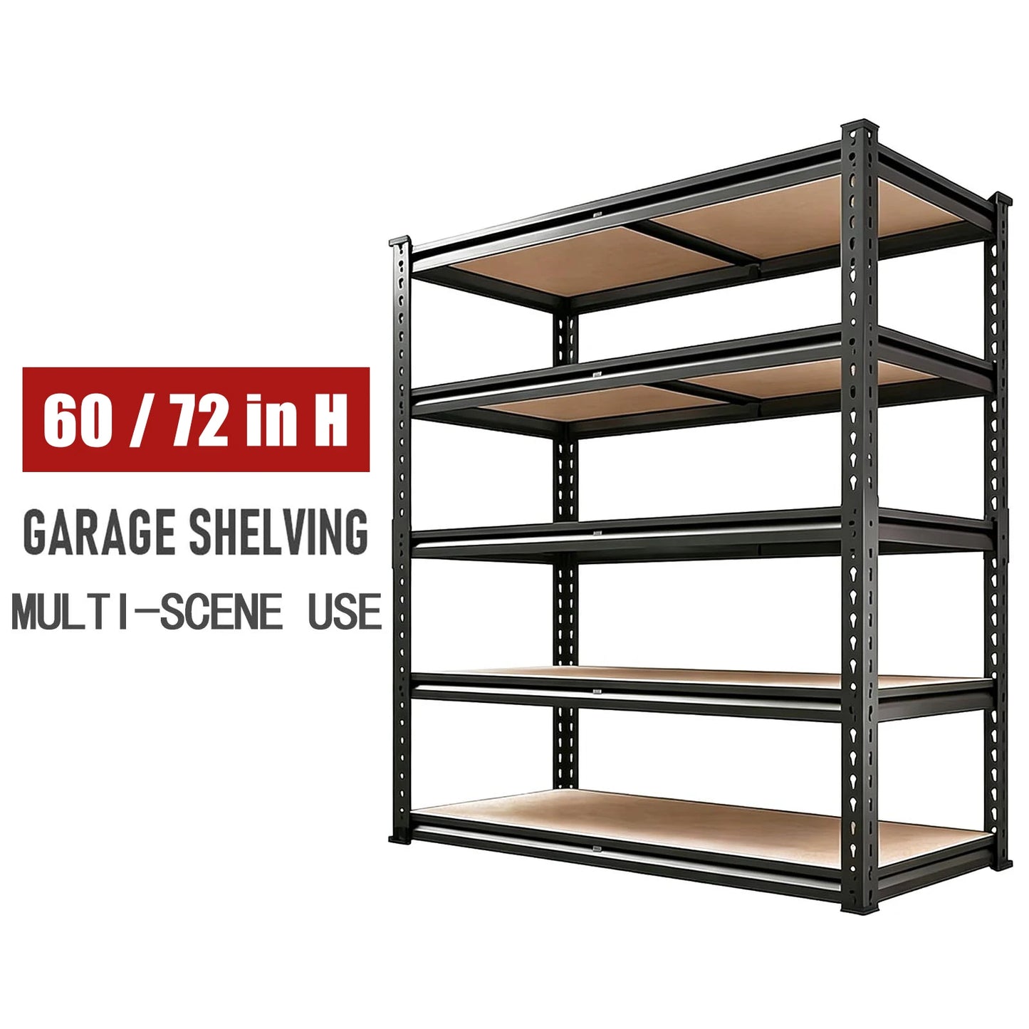 Heavy Duty 5 Tier Metal Garage Shelving Unit for Basement Pantry Closet