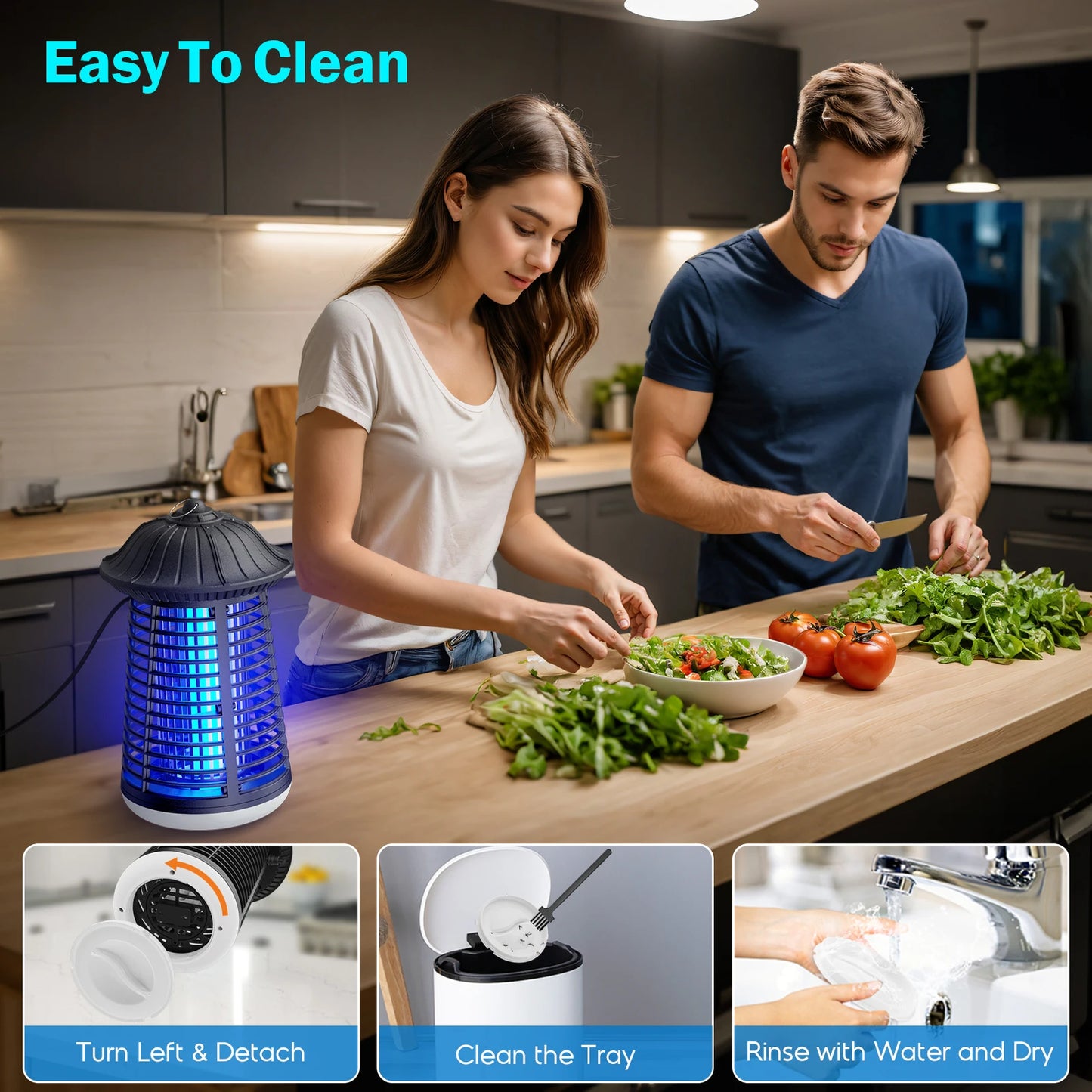 Electric Bug Zapper 2-in-1 Indoor Outdoor Mosquito Killer With Light