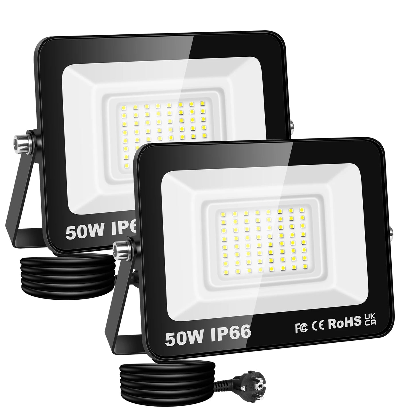 SKYWORLD 50W-200W LED Flood Light AC 110V 240V Floodlight with Plug Street Garden Wall Lamp Outdoor Lighting 6000K