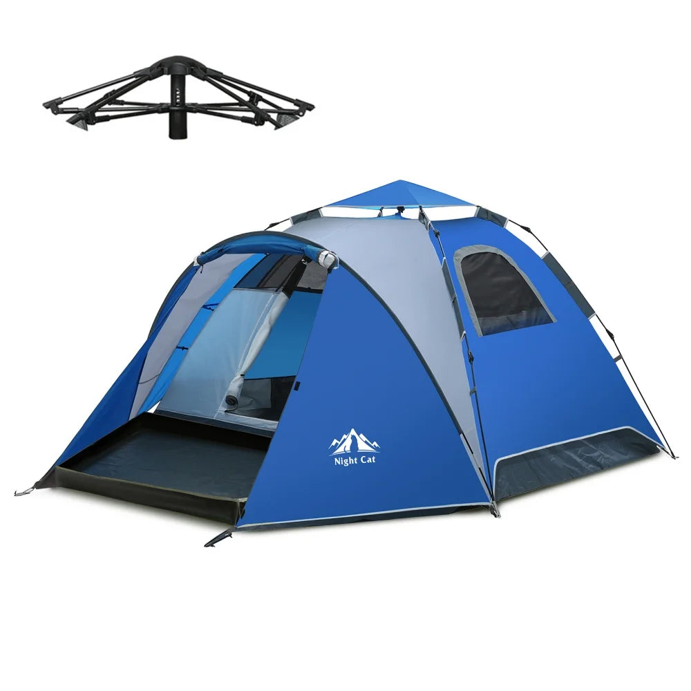 Night Cat Pop Up Tent Automatic Waterproof Rainfly