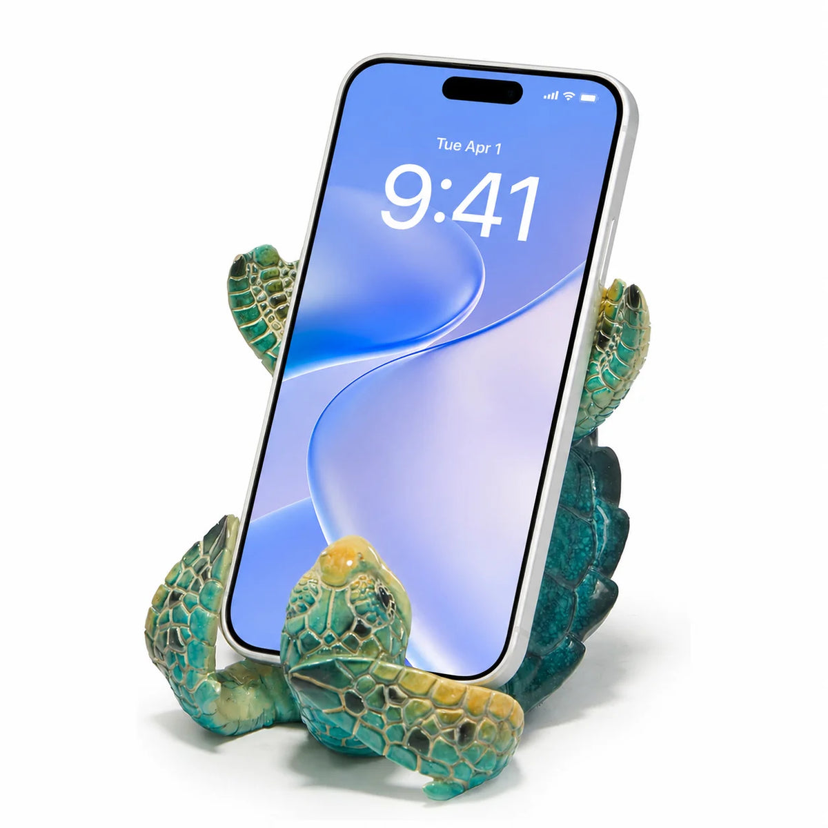 Hodao Resin Sea Turtle Phone Holder Stand Coastal Desk Decor