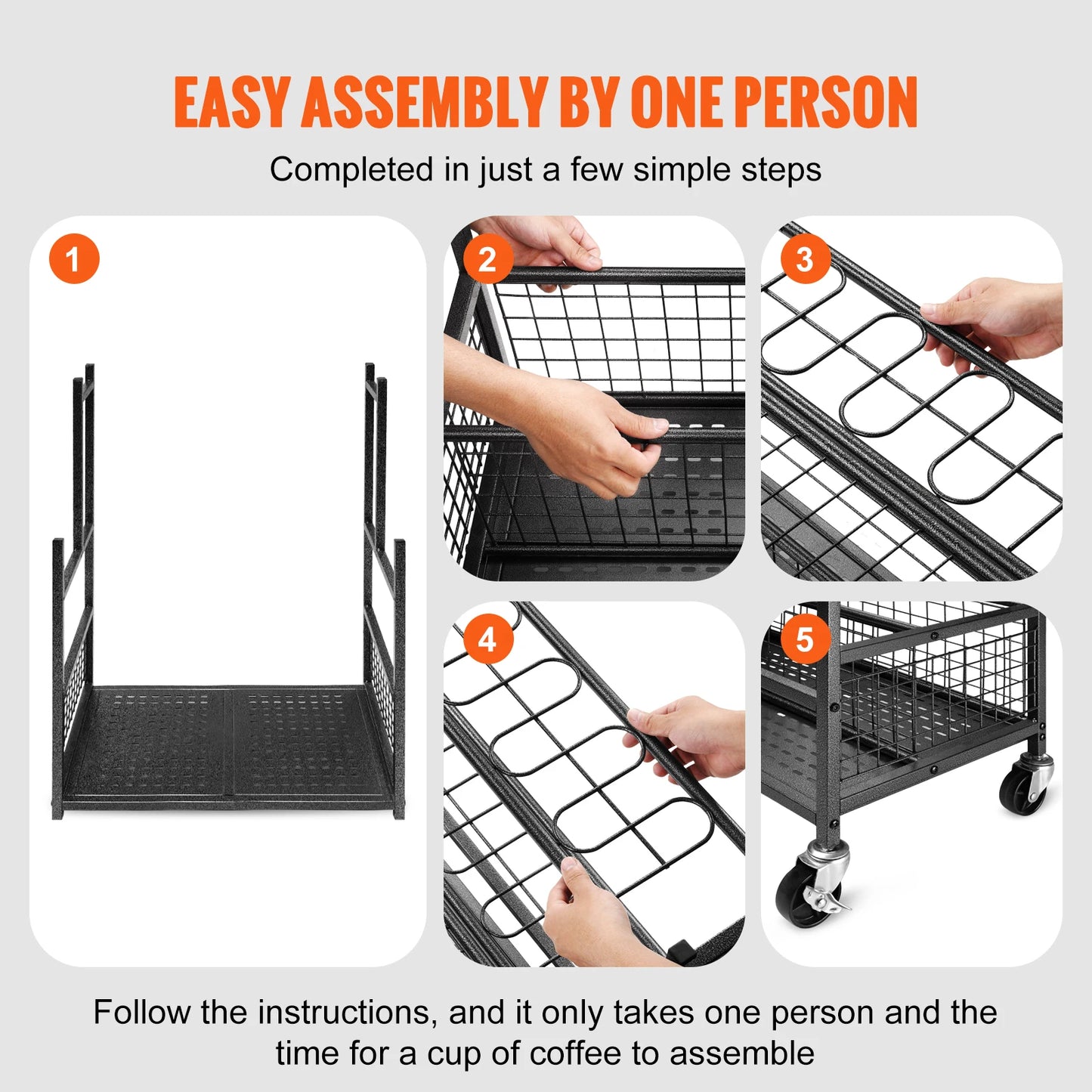 SucceBuy 16 Slot Garden Tool Organizer Tower Rack With Hooks And Wheels