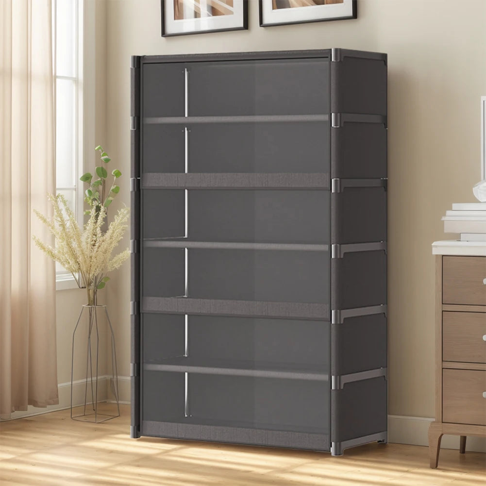 Seven Layer Shoe Storage Cabinet Free Standing Rack Flip Door
