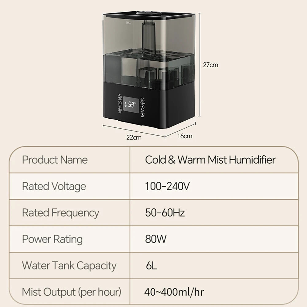 Large Capacity Ultrasonic Humidifier And Aroma Diffuser For Home