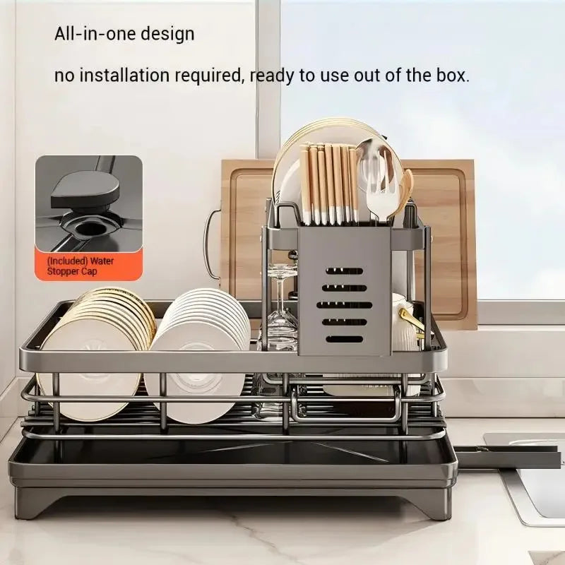 ATMDOG Stainless Steel Dish Drying Rack Over Sink Drainboard