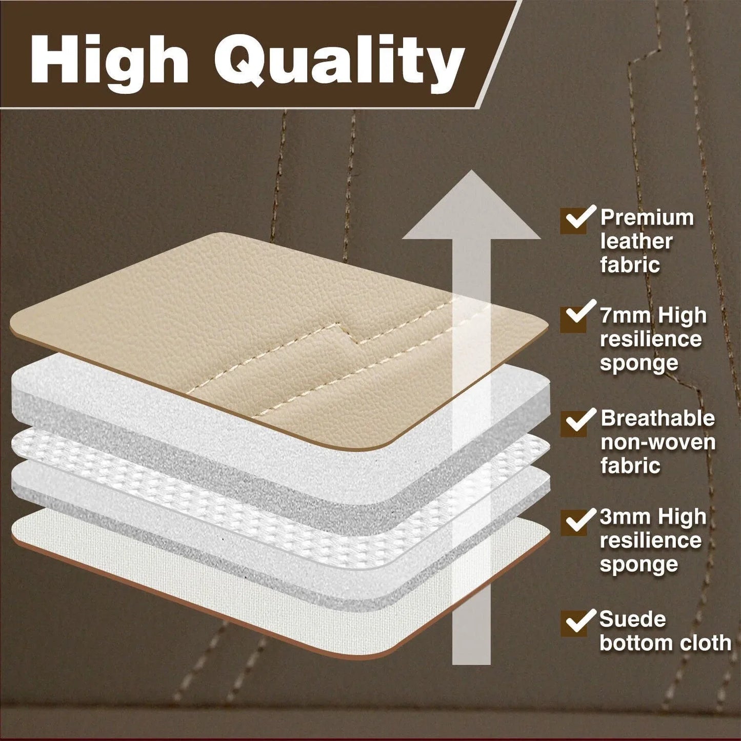 Universal  Anti-Slip Durable PU Leather Car Seat Covers 5 Seats 2 Front Cover Rear Full Set Pads for Chevrolet