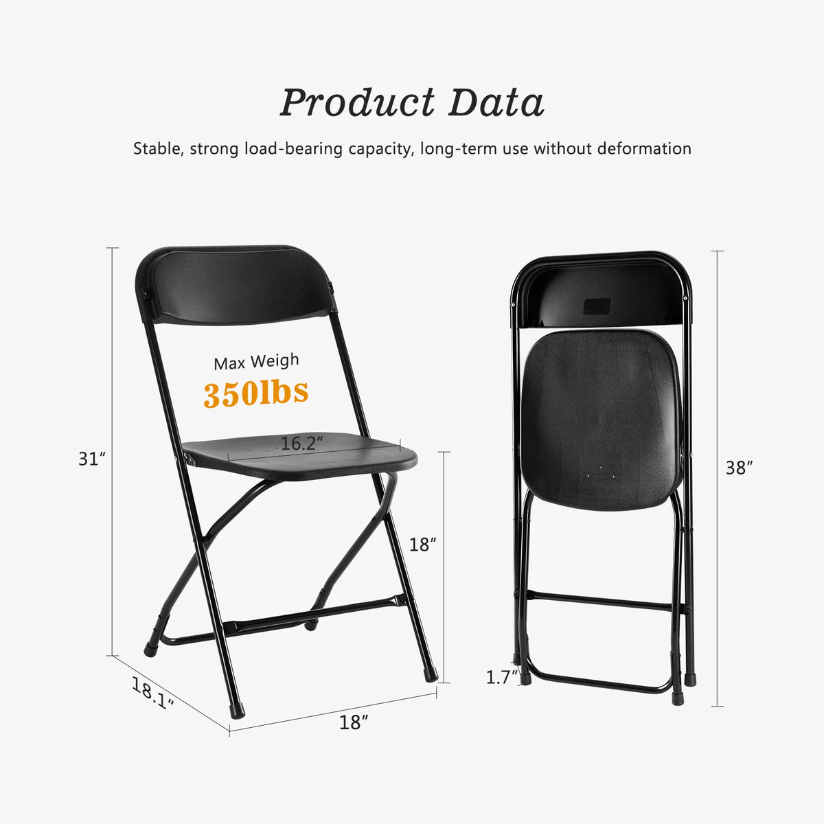 JHK Portable Folding Chair Faux Leather Indoor Outdoor Seating