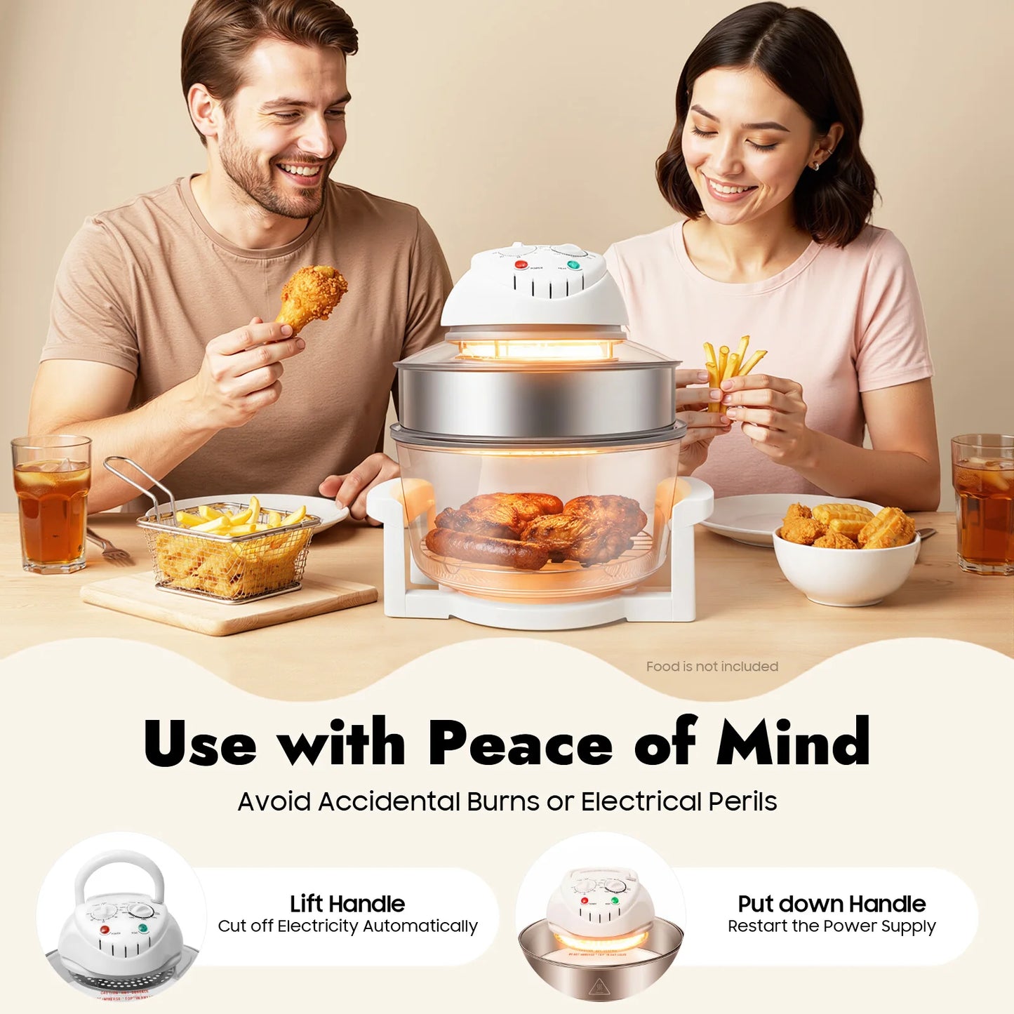 Visual Air Fryer 110V 360 Hot Air Circulation Oil Free