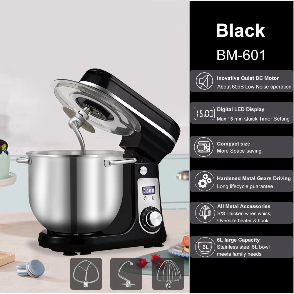 Biolomix Kitchen Stand Mixer With Dough Hook And Wire Whisk