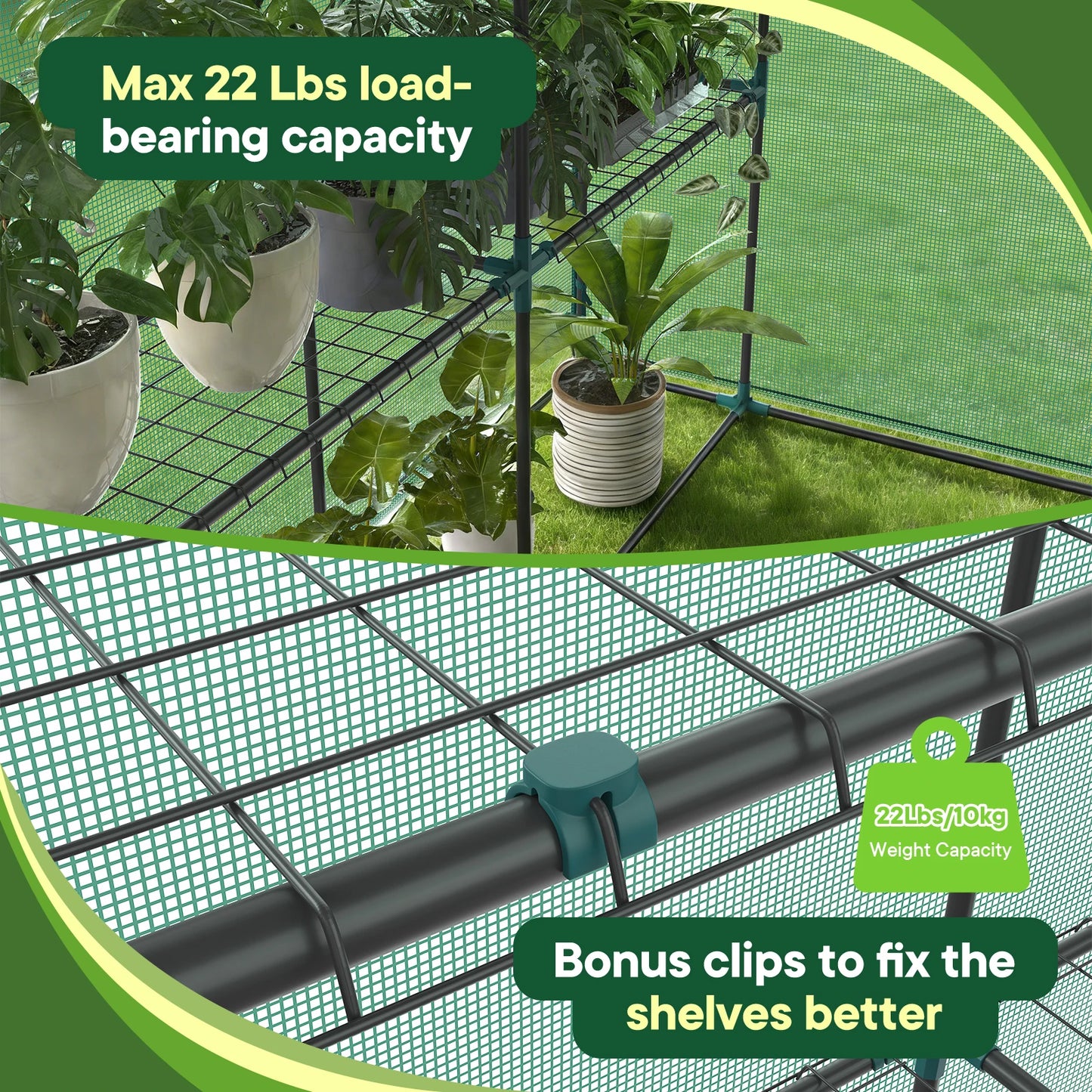 Portable Walk-In Greenhouse With Screen Windows For Outdoor Plants
