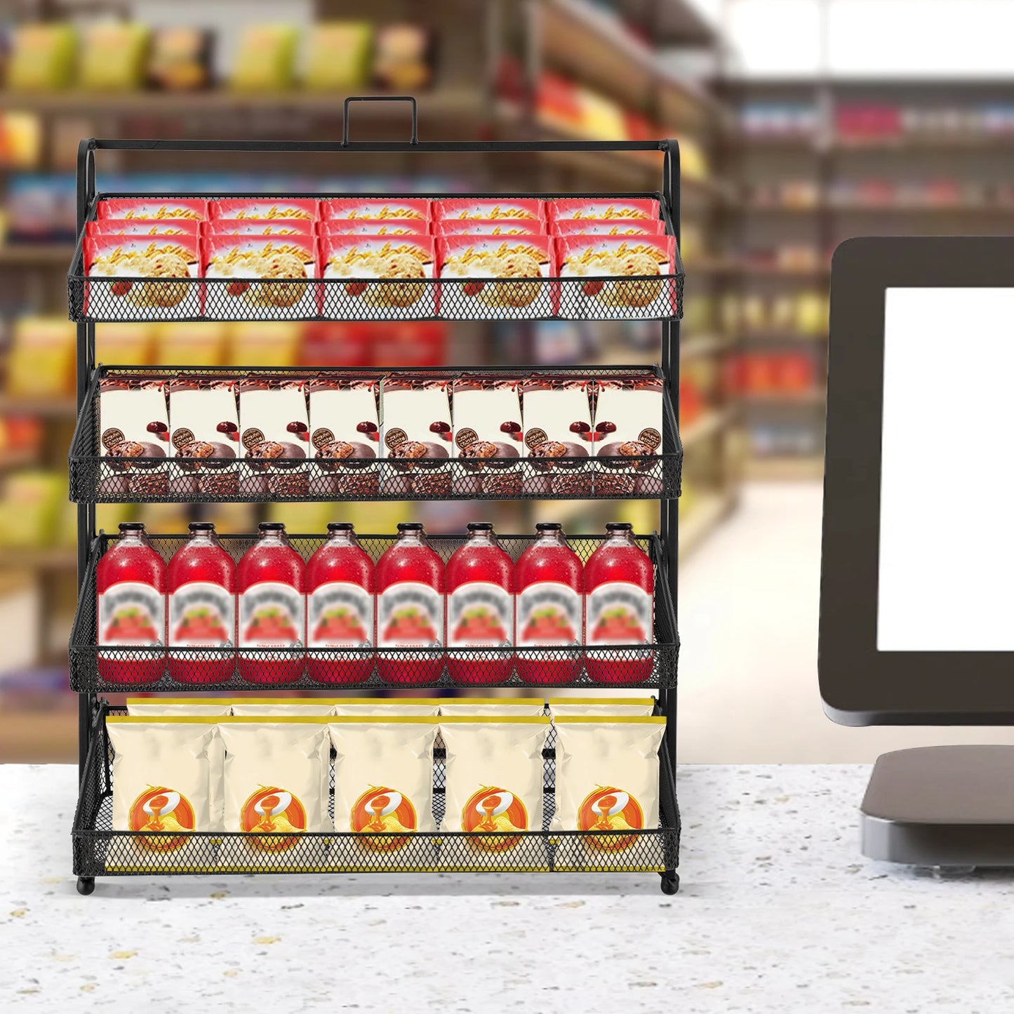 Bymaocar 4 Tier Storage Display Rack For Stores And Office