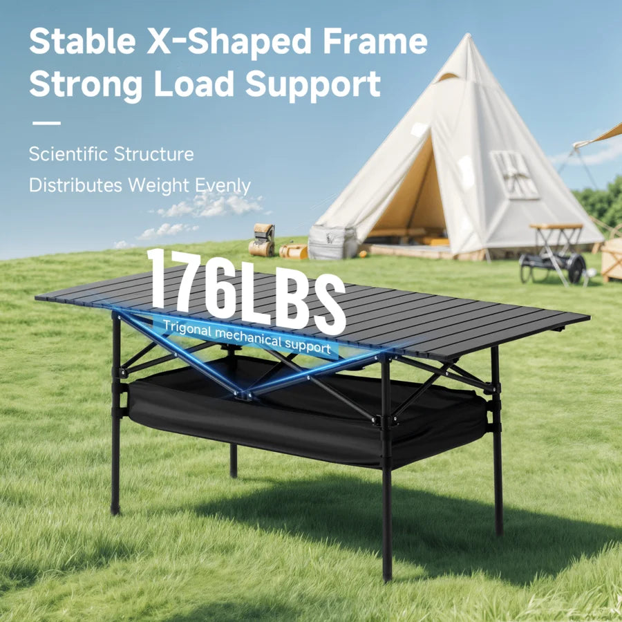 Senmeo Camping Table Fold Up Lightweight Aluminum With Carry Bag