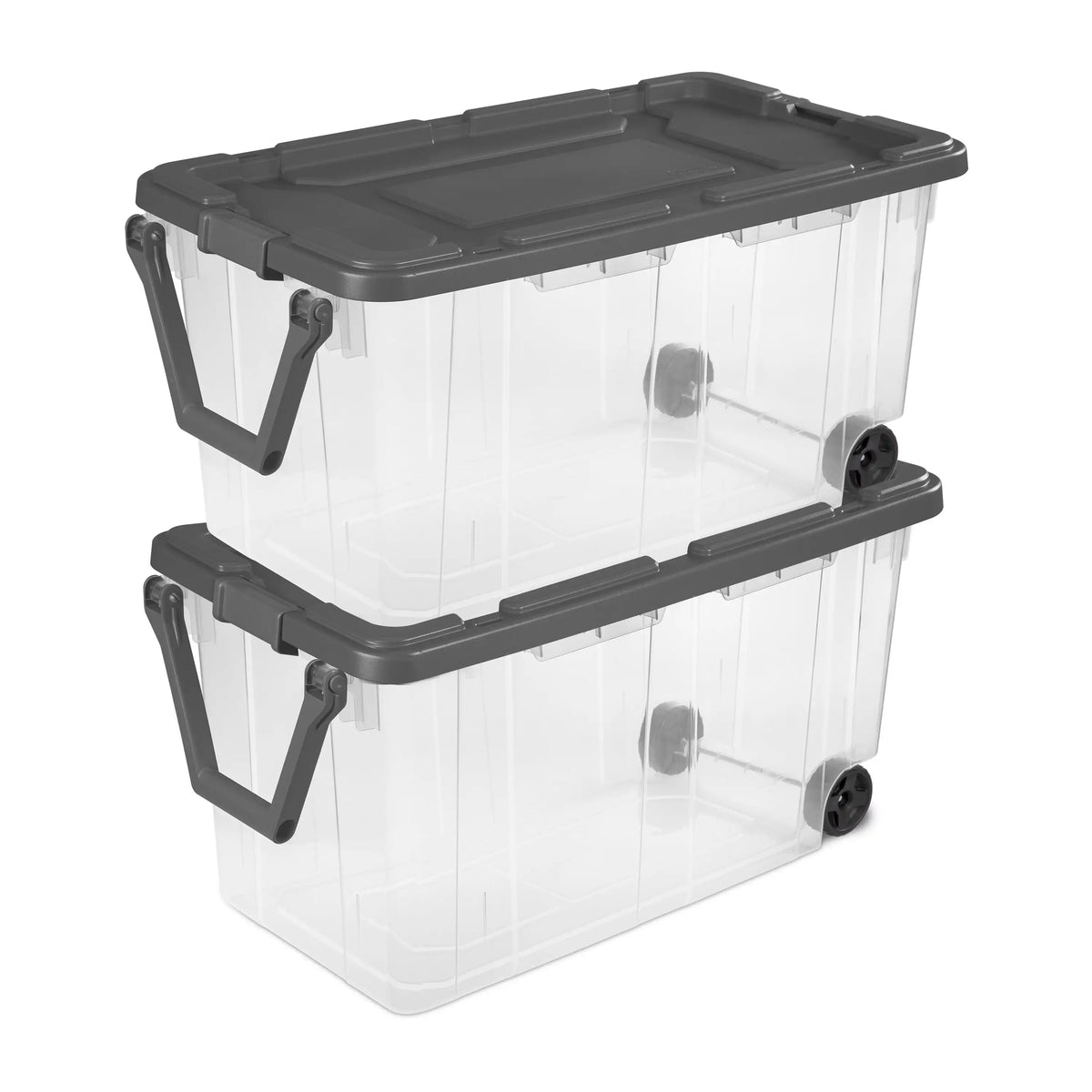 Sterilite Industrial Wheeled Plastic Storage Bin With Handle for Garages