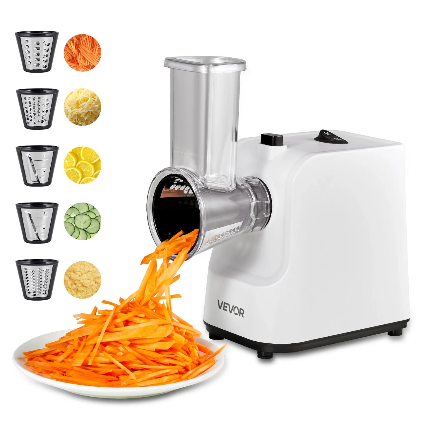 SucceBuy Electric 200W 5 in 1 Vegetable Slicer and Shredder