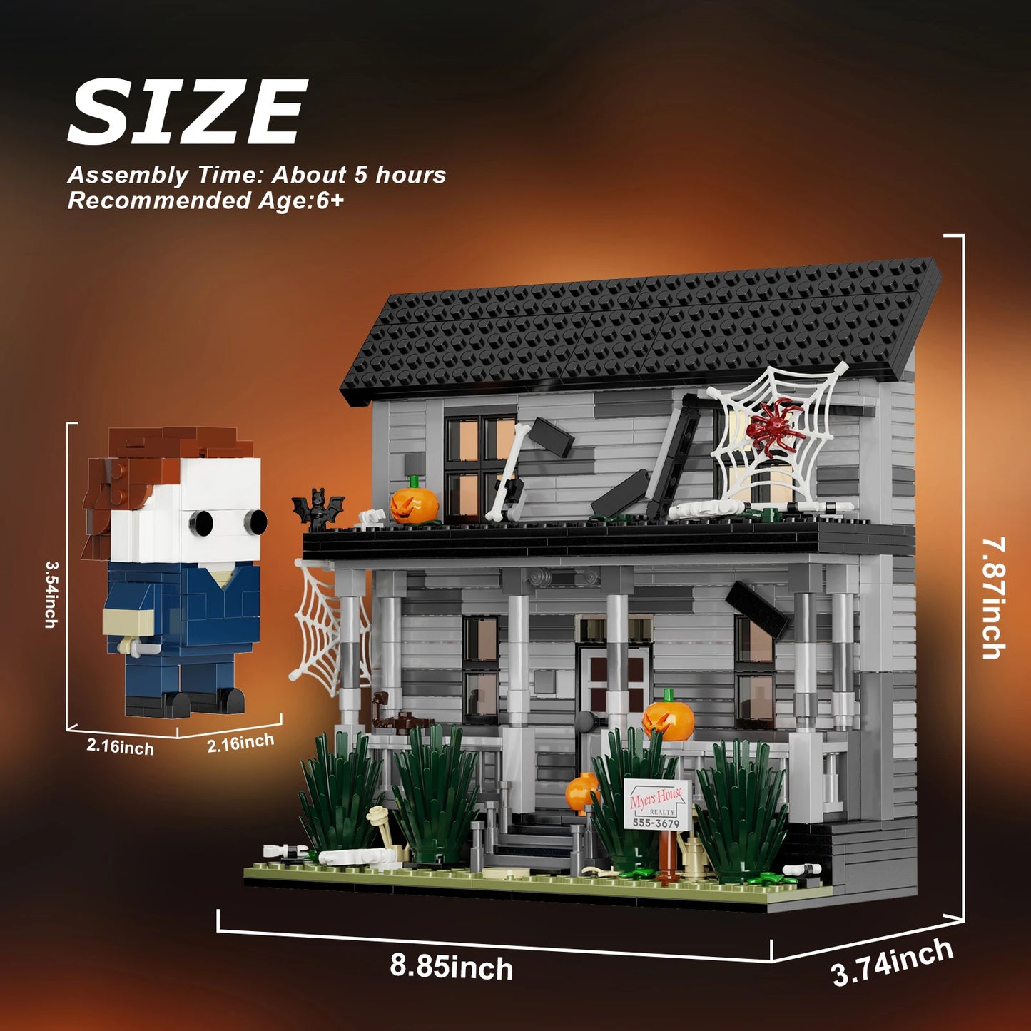 Horror Movie Iconic Architecture House Building Blocks Halloween Ornament
