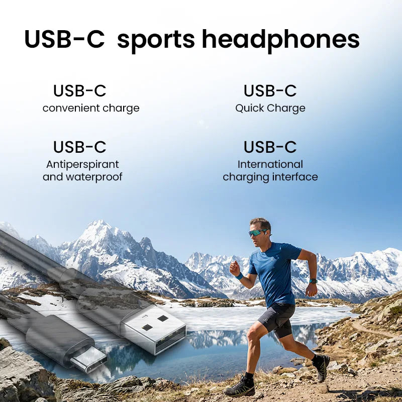 Bone Conduction Wireless Bluetooth Headphones Waterproof With Mic