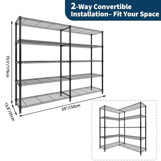 Twister Heavy Duty Adjustable Metal Storage Shelves For Kitchen Garage