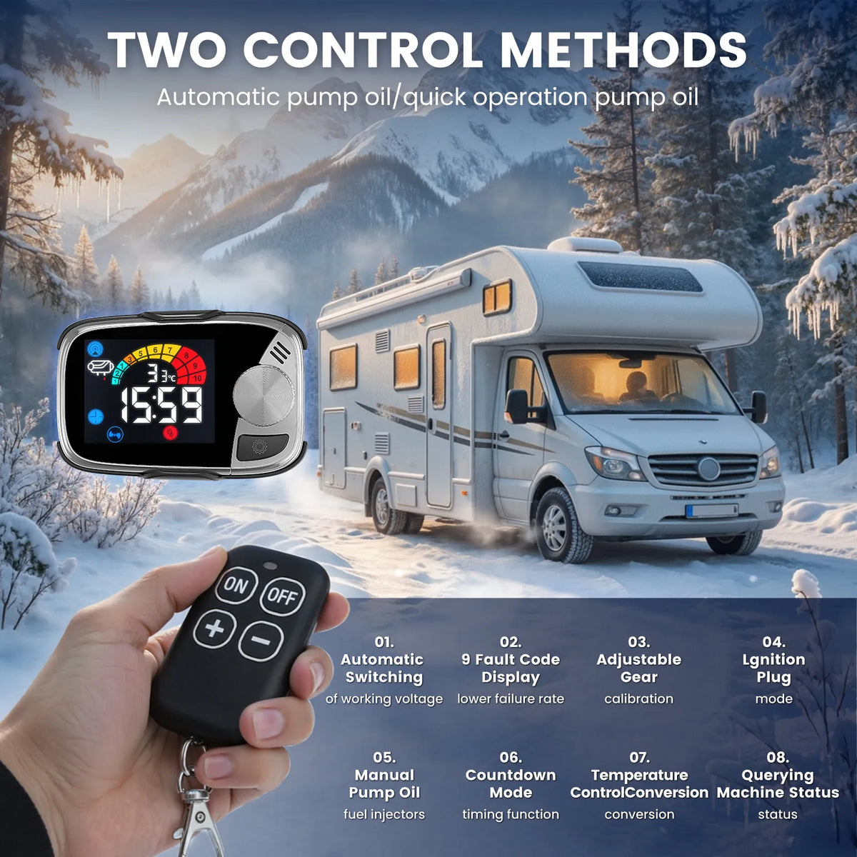 KROAK Diesel Air Heater With LCD Switch For Vehicles