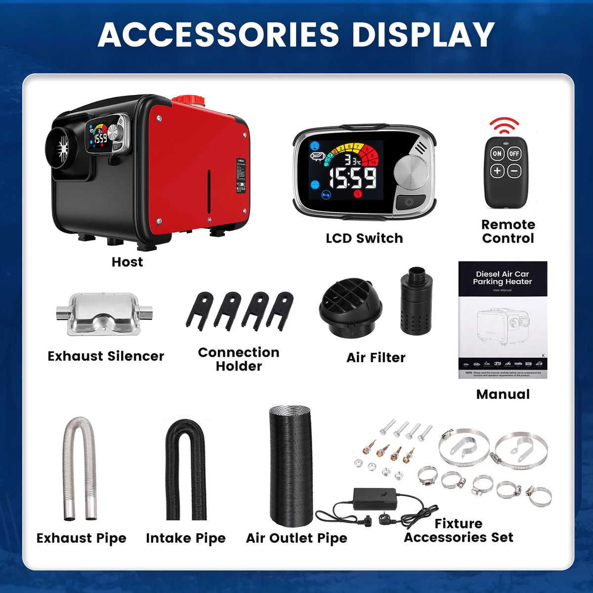 KROAK Diesel Air Heater With LCD Switch For Vehicles