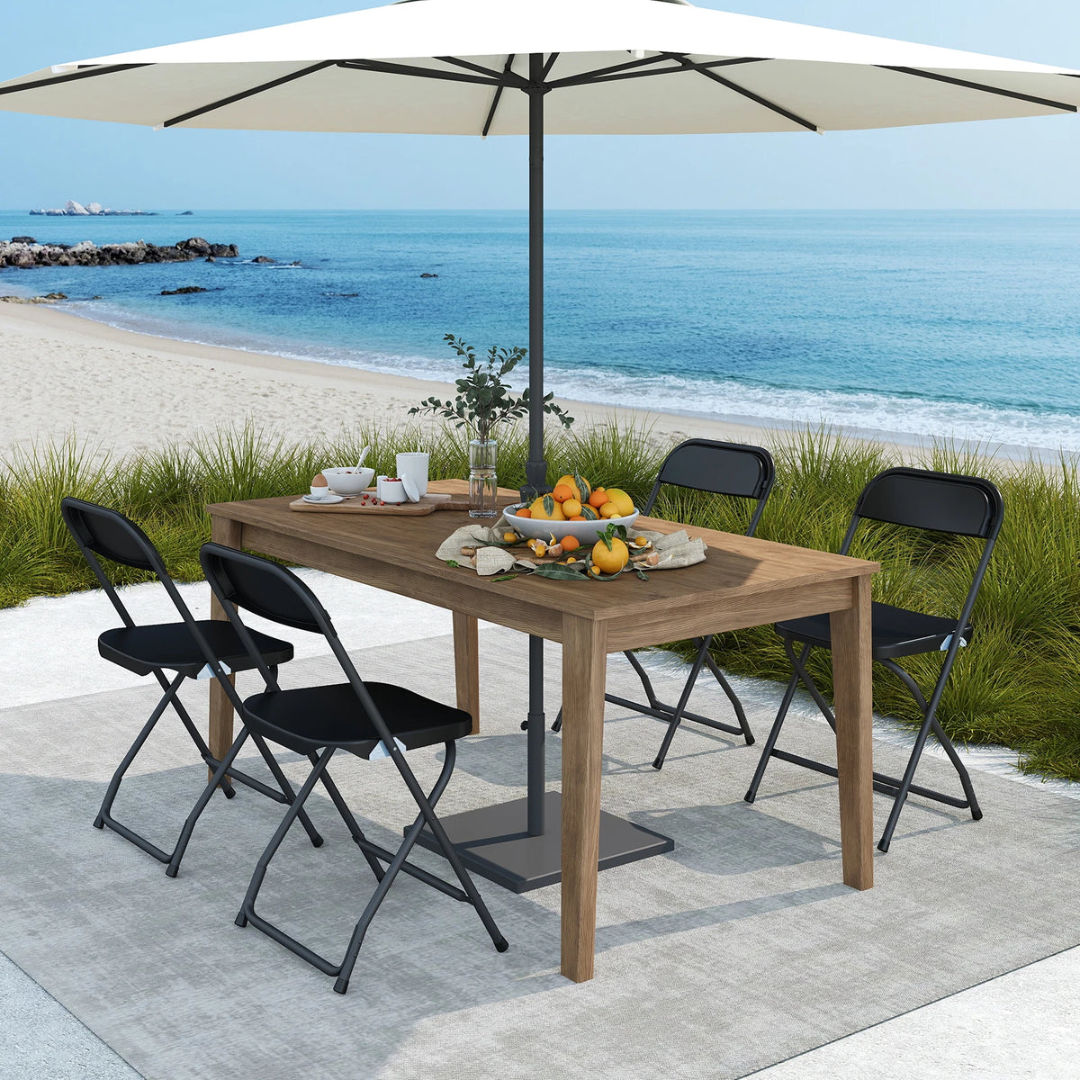 JHK Portable Folding Chair Faux Leather Indoor Outdoor Seating