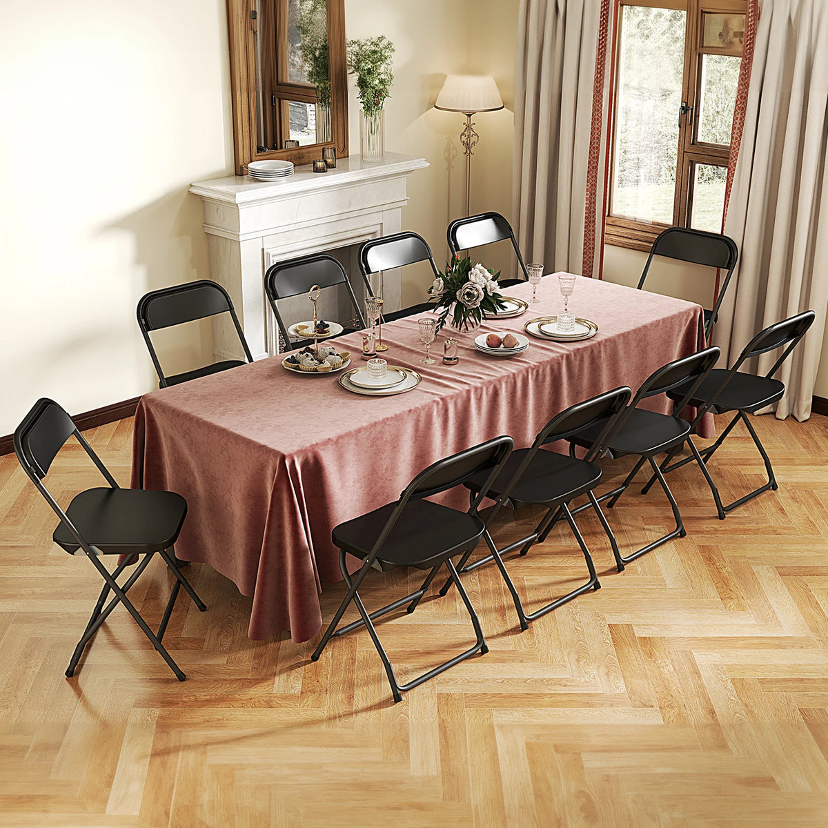 JHK Portable Folding Chair Faux Leather Indoor Outdoor Seating