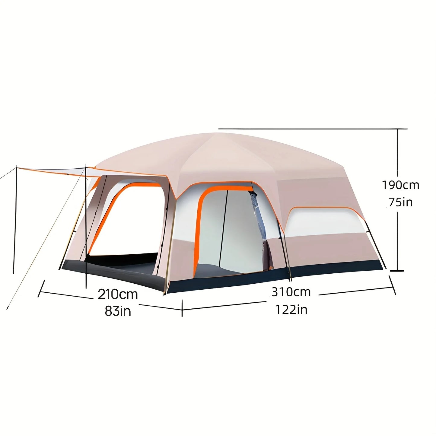 Family Camping Tent With Mosquito Screen And Sunscreen Protection