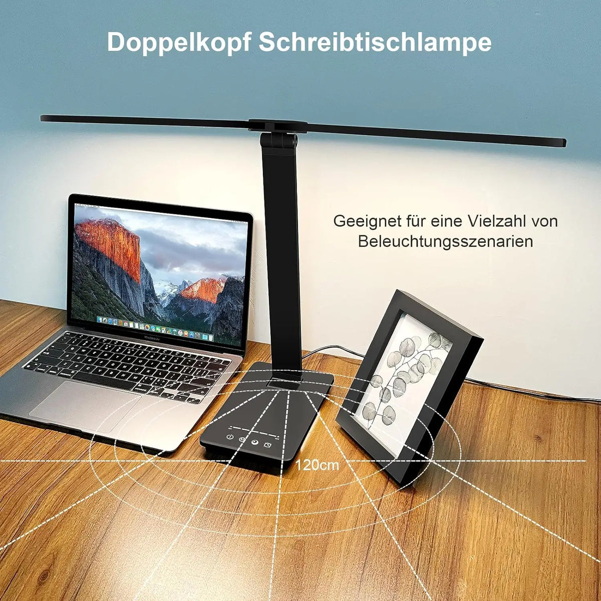 DUMILOO Double Head LED Desk Lamp with USB Charging