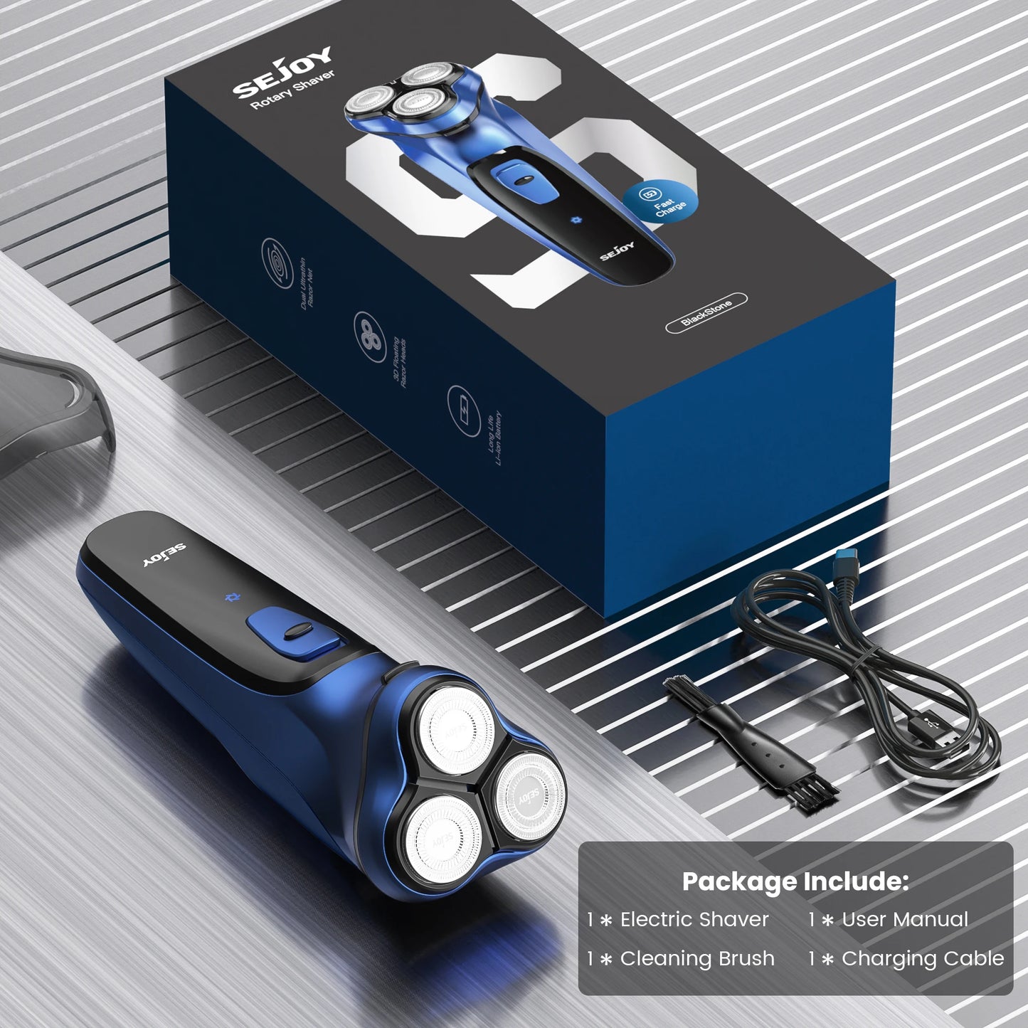 Sejoy 3D Floating Electric Shaver For Men Rechargeable