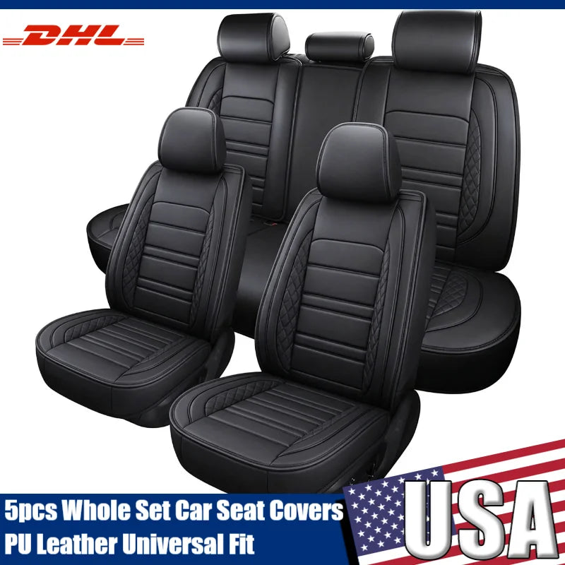 Universal Fit PU Leather Car Seat Covers For Front And Rear Bench