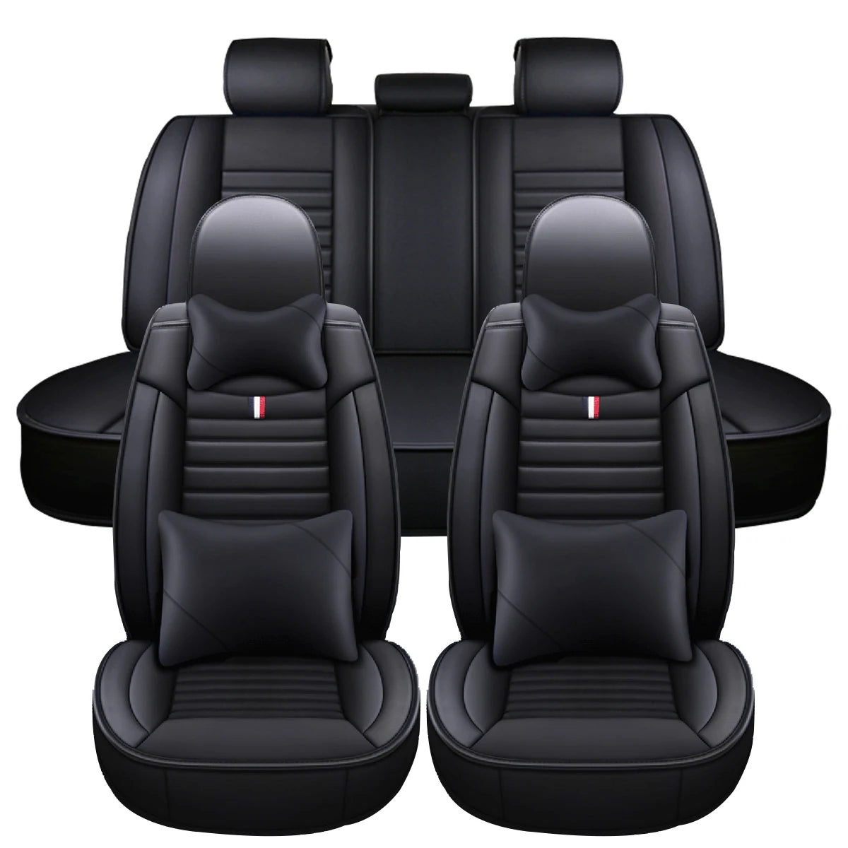 Kroak Universal 5 Seat PU Leather Car Seat Covers With Cushions