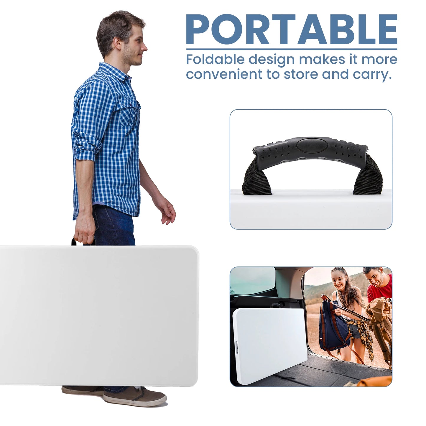 JHK Portable Foldable Outdoor Camping Table With Carrying Handle