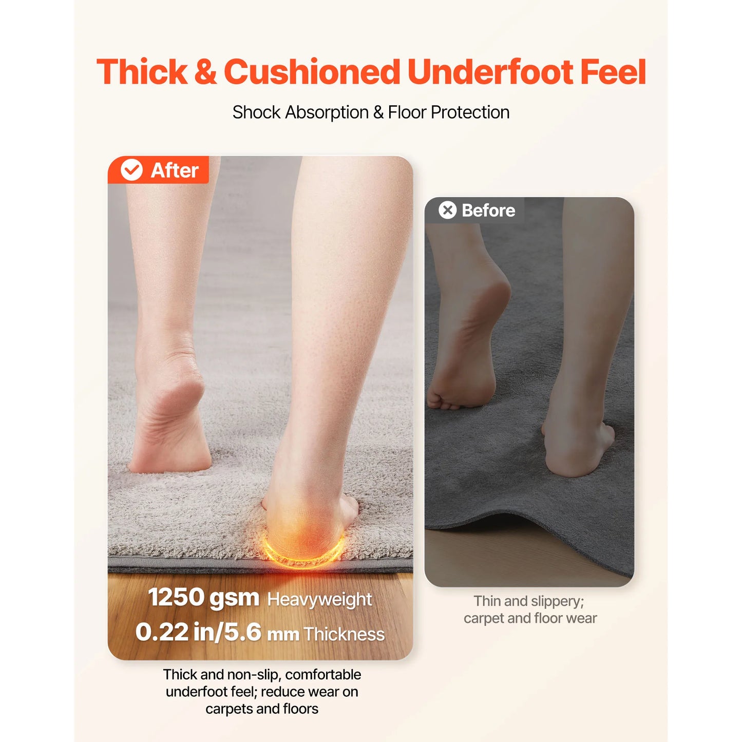 SucceBuy Non Slip Rug Pad Dual Surface Felt Cushion