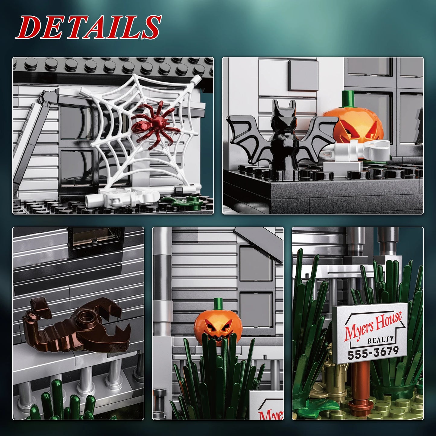 Horror Movie Iconic Architecture House Building Blocks Halloween Ornament