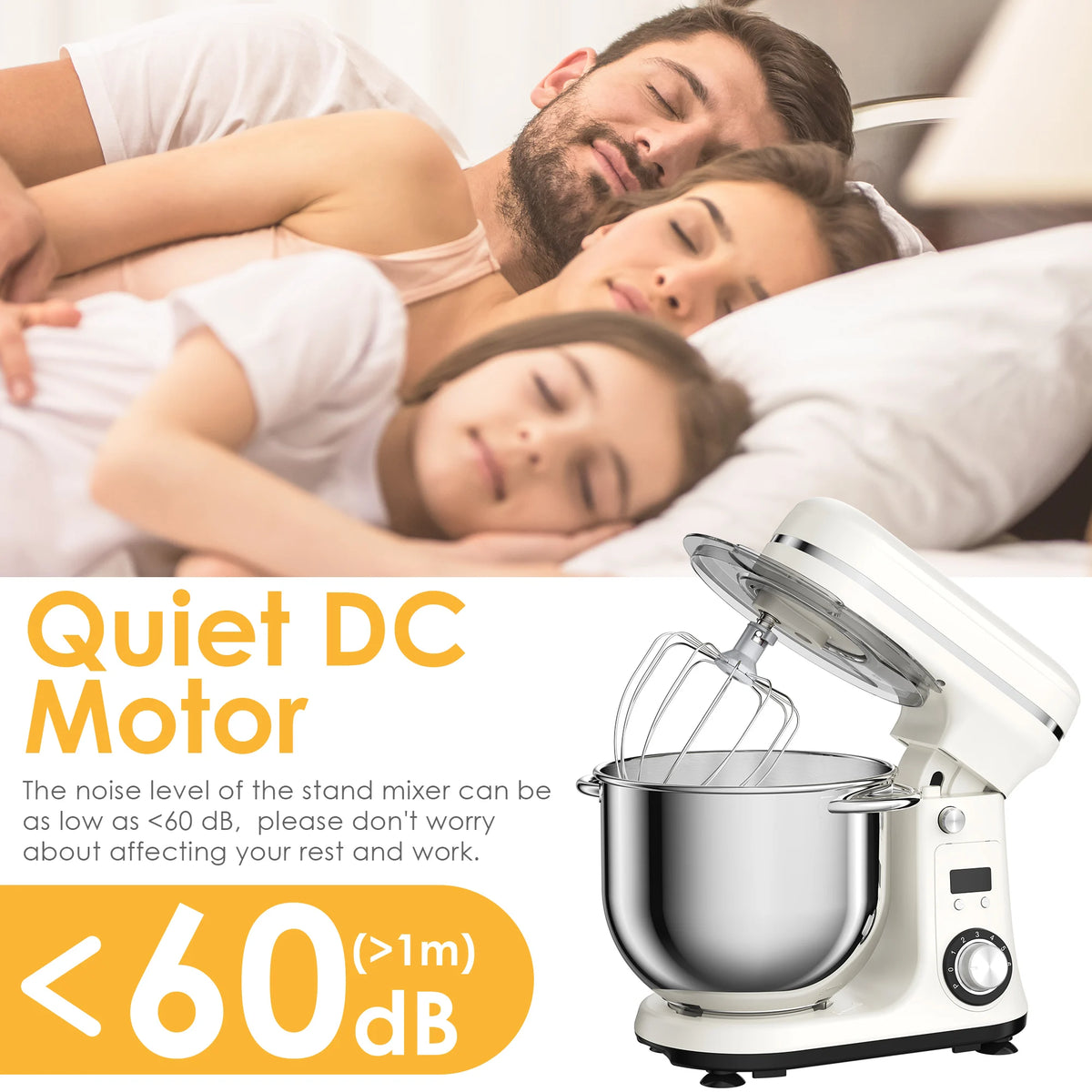 Biolomix Kitchen Stand Mixer With Dough Hook And Wire Whisk
