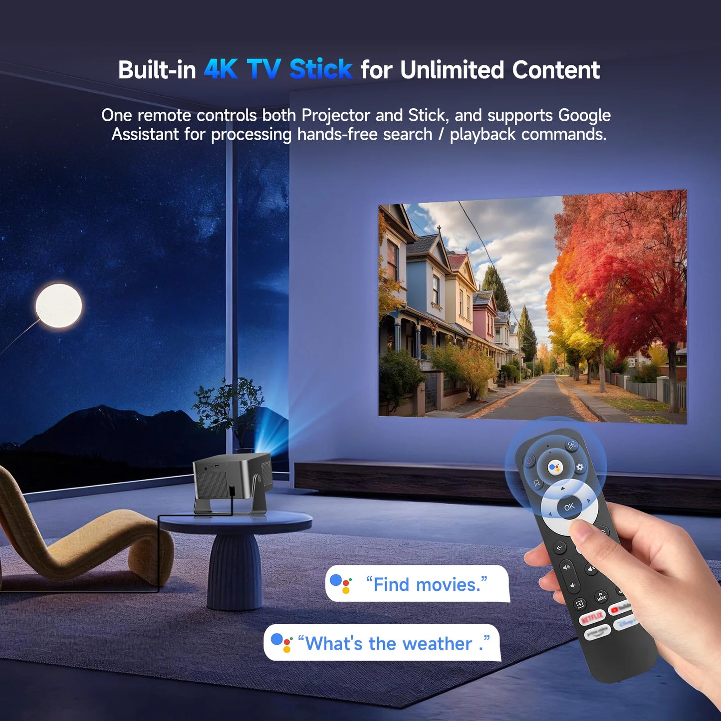 Magcubic HY350GTV 900ANSI Projector With Auto Focus Android Home Theater