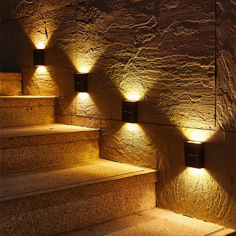 AlliLit Solar Wall Lights Outdoor LED Garden Lamps Waterproof Pack