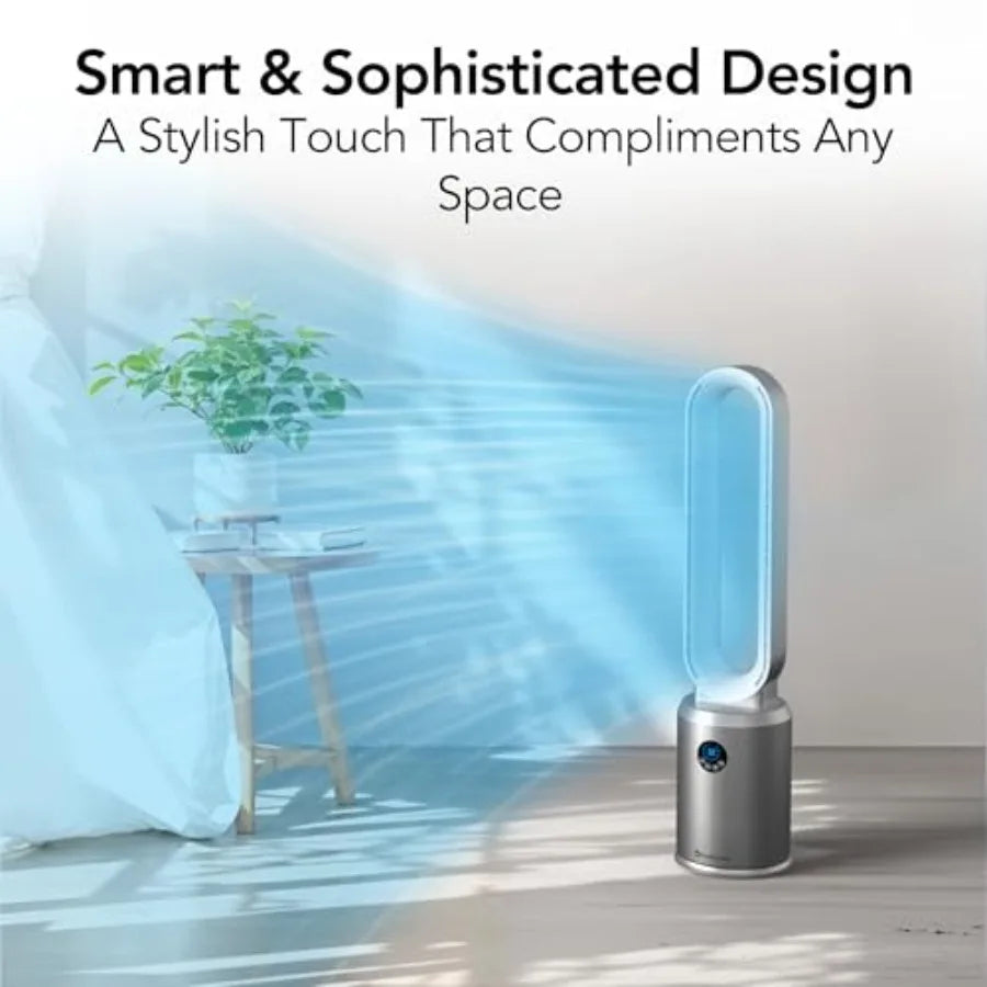 Bladeless Tower Fan for Bedroom Quiet Operation Wide Oscillation