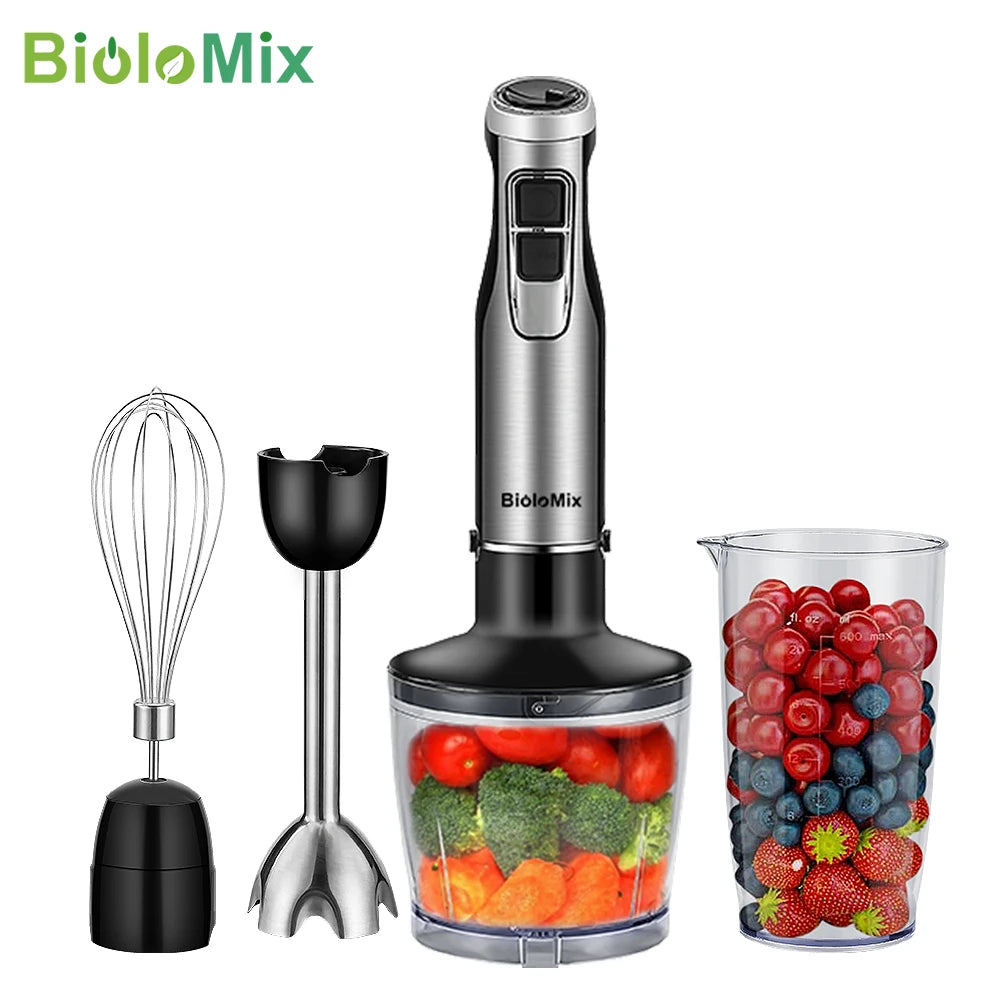 Biolomix 4 In 1 Immersion Hand Blender 1200W With Chopper Smoothie Cup