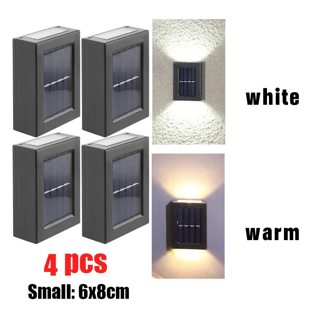 AlliLit Solar Wall Lights Outdoor LED Garden Lamps Waterproof Pack