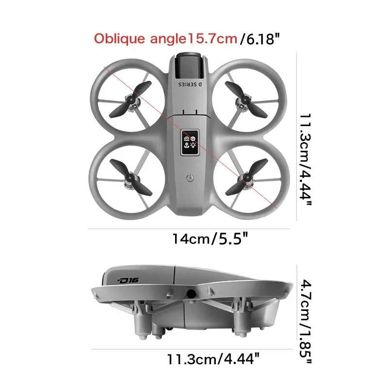 D16 Beginner Drone With 1080P Dual Camera Takeoff Headless Mode