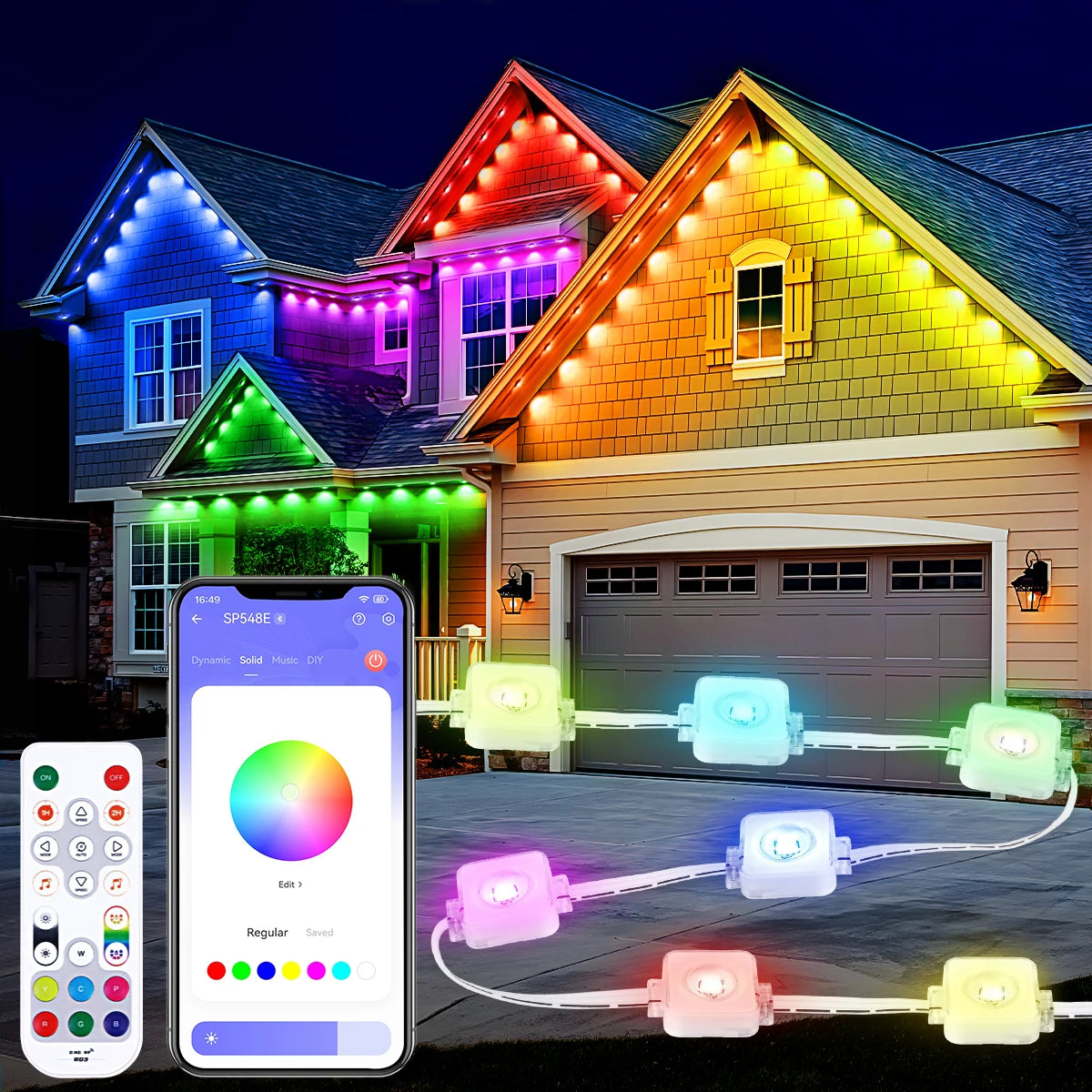 Aiopp RGBIC Outdoor Lights IP67 Waterproof 60 or 90 LEDs