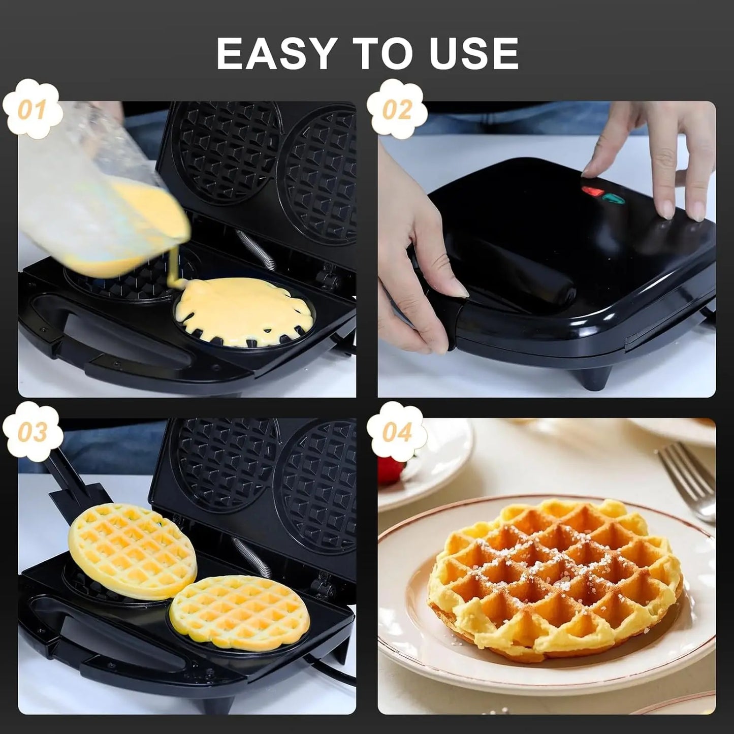 3-in-1 Sandwich Maker With Removable Plates Panini And Waffle Maker
