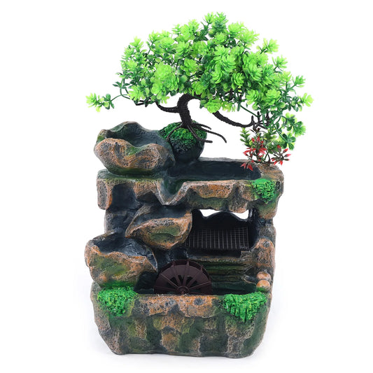 Indoor Resin Waterfall Fountain With Color Changing Led Lights